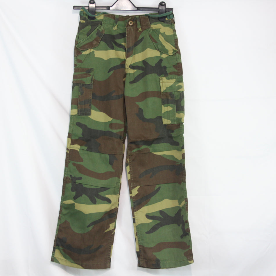 Kids Camo Combat Trousers Woodland M65 Cargos Army Play Polycotton