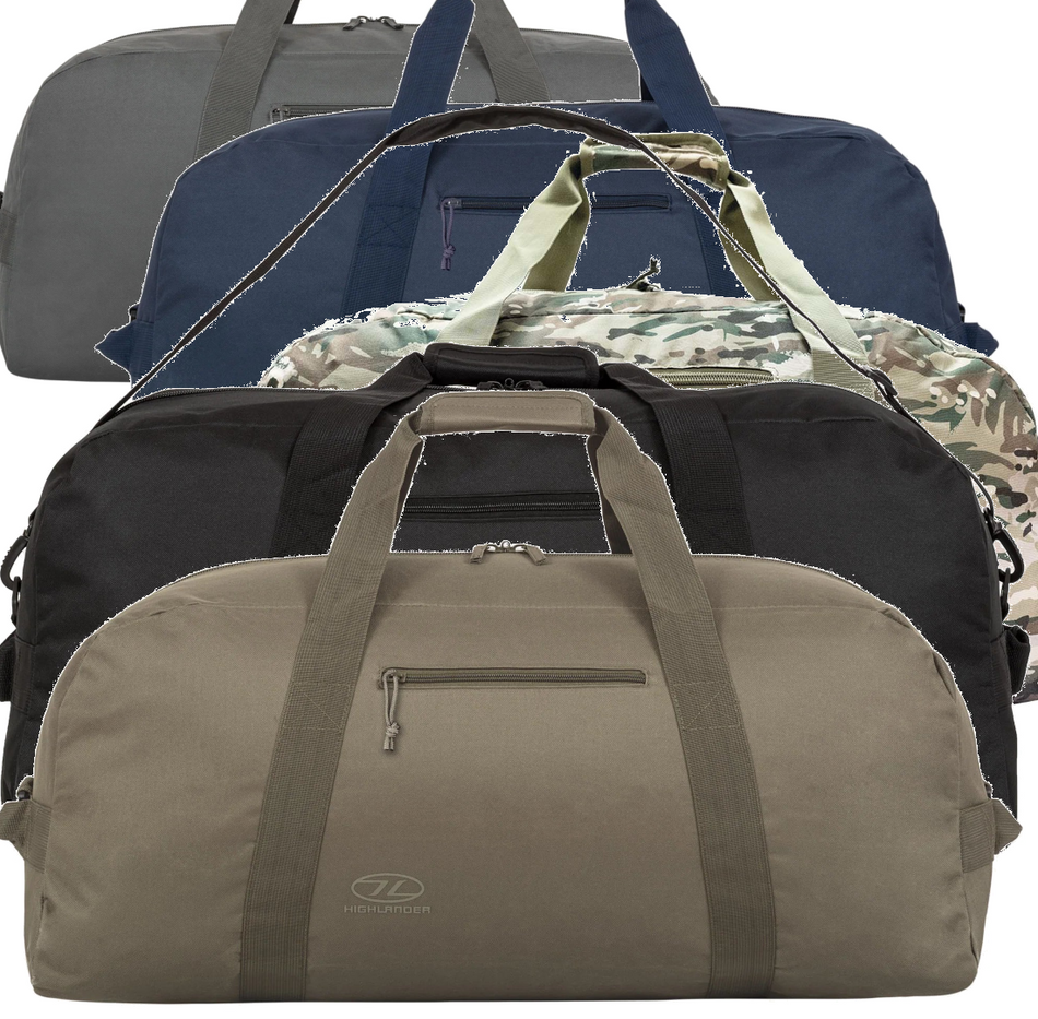 Highlander Cargo Holdall Duffle Bag 100 Litre XL Strong Durable Black Green