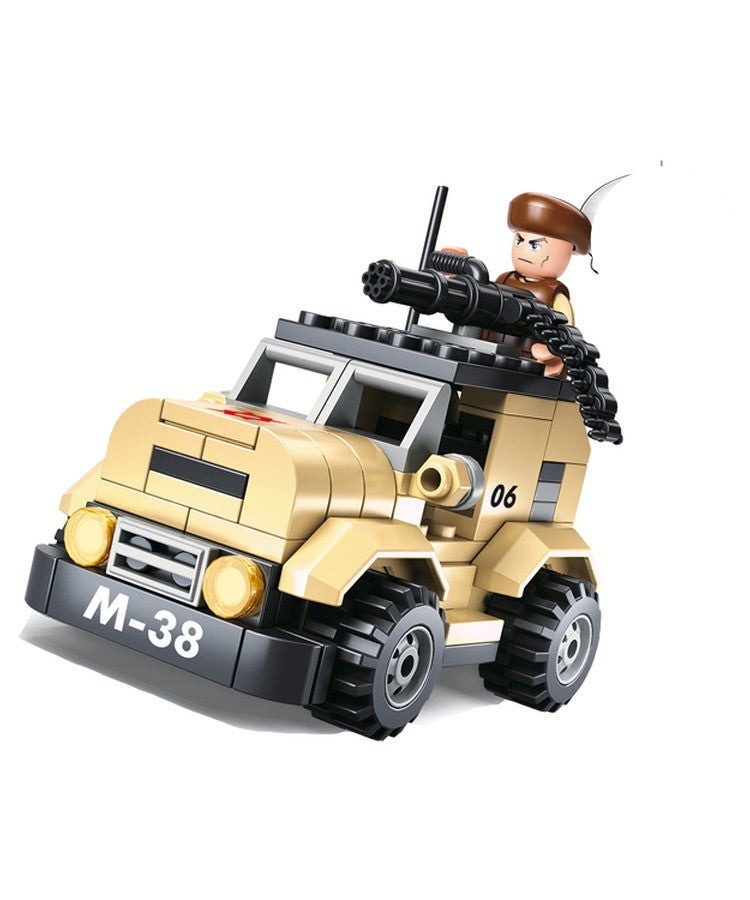 Army Patrol Car Kids Construction Brick Set Sluban 102 pieces Military B0587A