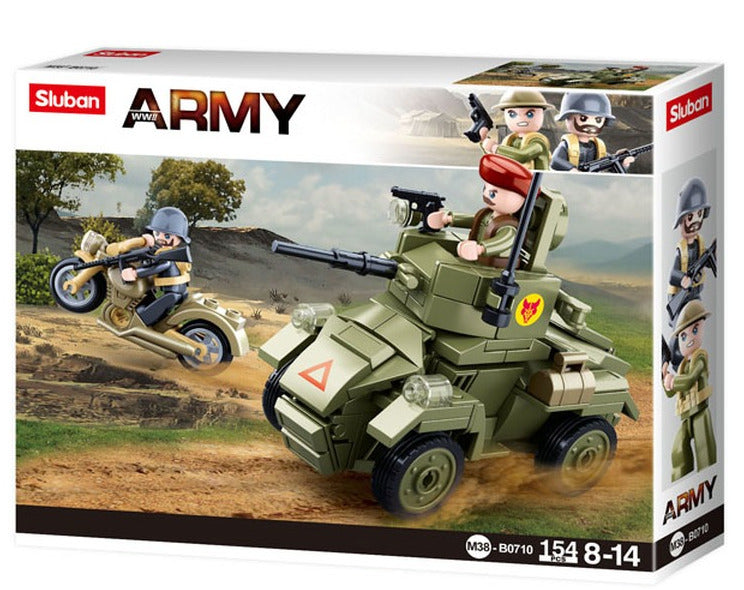 Armoured Vehicle Kids Construction Brick Set Sluban 154 pieces Military B0710