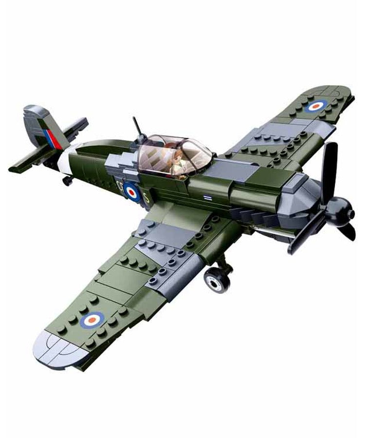 British Fighter Spitfire Kids Construction Brick Set Sluban 297 pieces Military B0712