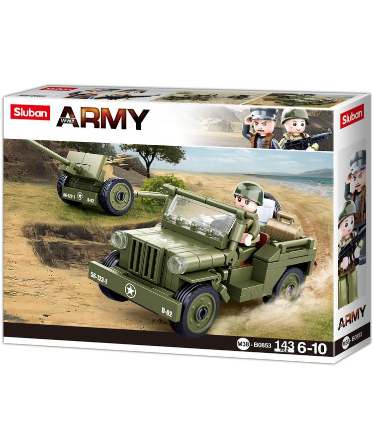 Willys Jeep Kids Construction Brick Set Sluban 143 pieces Military B0853