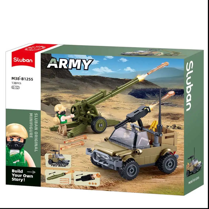 Howitzer Kids Construction Brick Set Sluban 134 pieces Military B1255