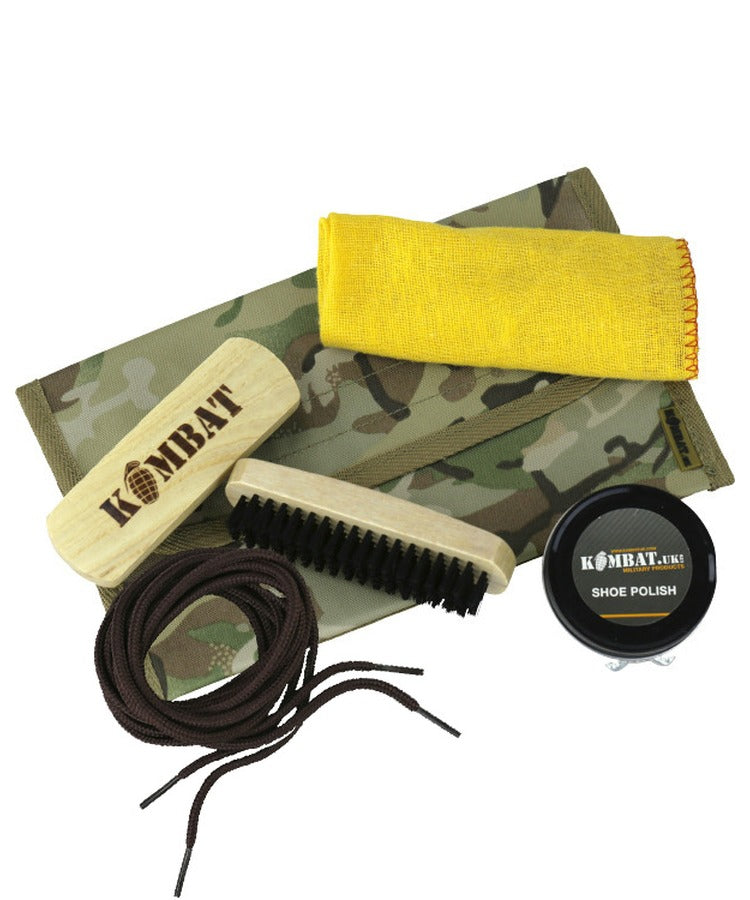 Boot Care Kit Shoe Polish Brushes Set Military Style Camouflage BTP Kombat