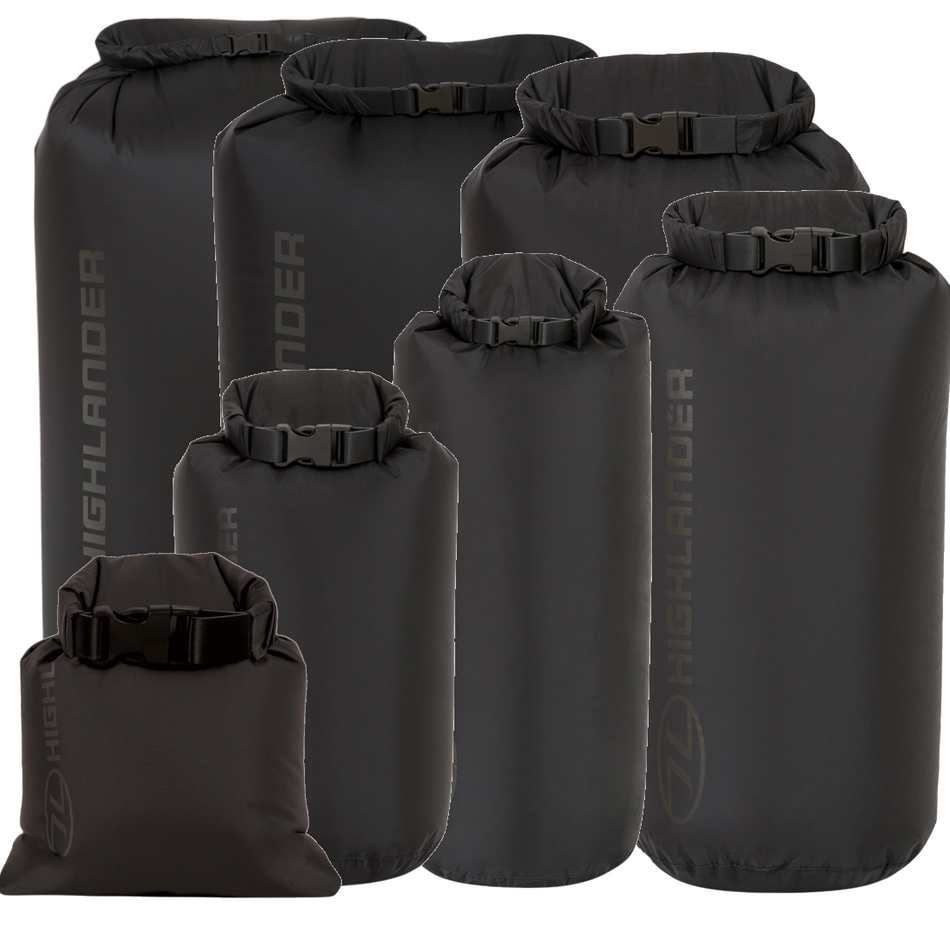 Highlander Waterproof Drysack Dry Bag Pouch Bag Lightweight Black